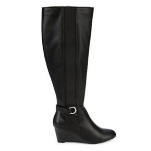 New Women's Lexi & Abbie Tall Black Wedge Boots